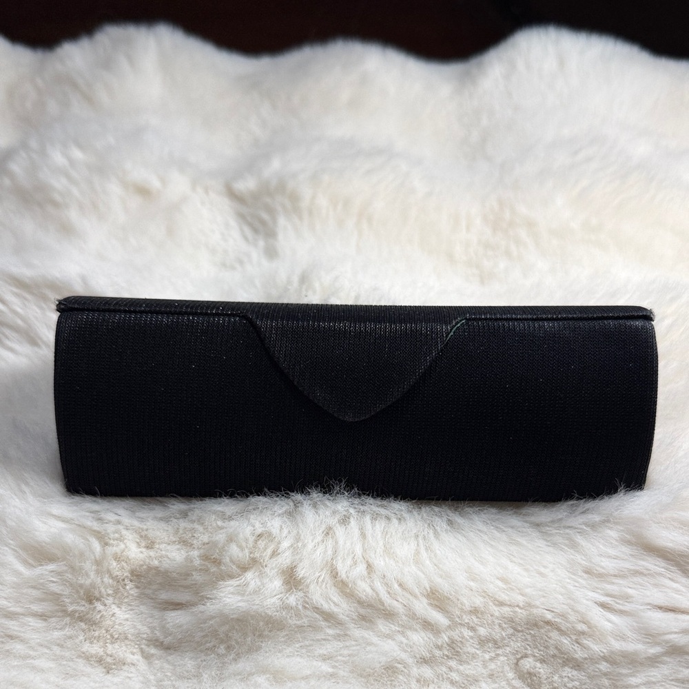 Michael Stars Black Woven‎ Hard Sunglasses Case Green Lining Magnetic Closure